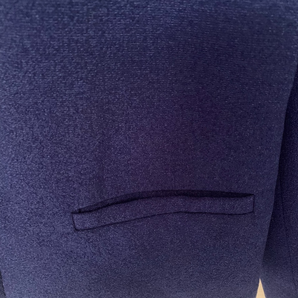 Temt Blue Blazer Structured Collarless Design - image 3